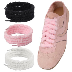 arrderly Lot de 3 Paires de Lacets en Peluche