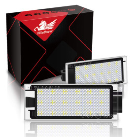 WinPower LED Eclairage plaque d'immatriculation Arrière Blanc Sans Erreur Compatible avec Clio3/4 Espace4 Duster Laguna2/3 Logan