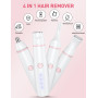 Rasoir Electrique Femme, 4 en 1 Epilateur Visage Femmes, USB-C Tondeuse Nez avec Voyant de Batterie, Tondeuse Femme Intime, Raso
