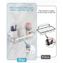 Cexovo Etagère Douche,Etagère de Rangement de Douche Lot de 2 Etagere Salle de Bain Sans Percage Panier Salle Étagère Murale de 