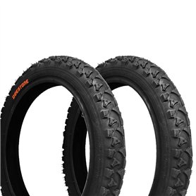 ECOVELO 2 Pneus Noir 14 X 1.75 (47-254) pour VTT Enfant | Pneus Route Noir pour Vélo VTT