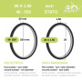 50 (40 – 559) Slick Pneus VTT vélo Hybride 2 (40-559) Adulte Unisexe