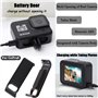 Fire Rock Capuchon de porte de batterie en ABS avec port de charge pour caméra d'action GoPro Hero8 Noir