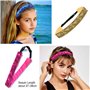 SamHeng 4 Pièces Bandeaux à Paillettes, Brillant Réglable Élastique Bandeau de Sport Antidérapant Bande de Cheveux de Danse Mode