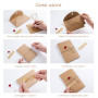 VEGCOO Lot de 15 cartes postales de vœux rétro en papier kraft, fleurs séchées - Pour anniversaire, cartes de vœux faites à la m