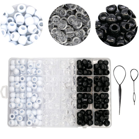 VEGCOO 240 Pcs Perles de Tressage de Cheveux