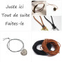 VEGCOO Cordon en Cuir Véritable de 10m de Long et 2 mm Couleur Noir et Naturel 5 m, et 150 Pcs de Fermoirs Colliers pour la Conf