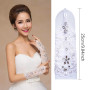 ABDA Gants de mariée élégants sans Doigts rétro - Accessoires de Mariage - Gants de mariée Blancs en Satin de Dentelle sans Doig