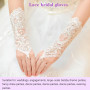 ABDA Gants de mariée élégants sans Doigts rétro - Accessoires de Mariage - Gants de mariée Blancs en Satin de Dentelle sans Doig