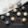 Broche Perle Simulée de la Mode,6 Pièces Épingle à Châle de Pull, Double Tête Broches en Fausse Perle,Epingles de Sûreté pour le