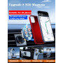 Timpou Lot de 2 supports de téléphone de voiture pliables en alliage, rotation à 720°, support magnétique universel avec 8 aiman