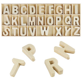 130 Pièces Lettres de Majuscules en Bois