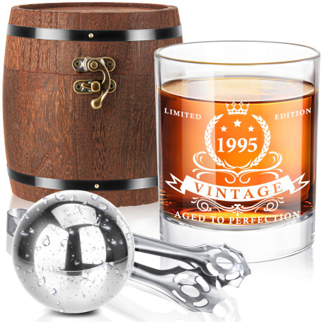 LIGHTEN LIFE Ensemble de verres à whisky 1995 dans une boîte tonneau