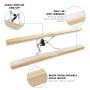 Dunkwckore 8 Pièces Cintre Pantalon, Cintres Bois Antidérapant, Cintre Pince avec Crochet Rotatif à 360° pour Pantalons Jupes, C