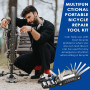 Eckerdromk Kit Reparation Velo, 16 en 1 Kit Crevaison Velo, Trousse Multifonction Outils Pneu, Kit Velo Convient pour Une Utilis