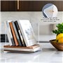 Gsakskdsap 6 Pcs Serre Livre Transparent, 10x10x13 cm Serre-Livres en Acrylique avec Autocollants Antidérapants, Organisateur Ét