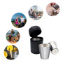 HXHWKEN Verres à Shot en Acier Inoxydable Portable Empilable Schnaps Gobelet Mini Metal Gobelets avec étui en cuir pour Voyage E