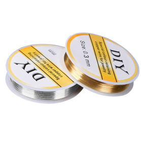 Zeayebsr 2 rouleaux de fil de bijouterie 20m/rouleau de fil de bijouterie 0.3 mm fil de cuivre fil artisanal fil de bijouterie r
