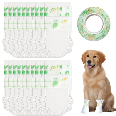 Lot de 20 paires de chaussettes jetables imperméables pour chien pour pattes blessées pour arrêter de lécher
