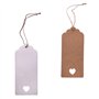 Absofine Lot de 100 étiquettes cadeaux en papier kraft avec cœur et ficelle de jute 30 m pour mariage, bricolage, étiquettes de 