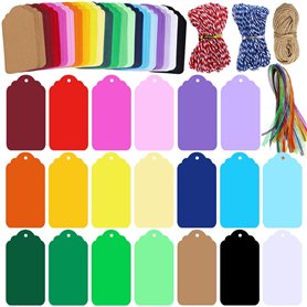 Étiquettes de cadeaux LATERN avec trou 200 Pcs 20 couleurs