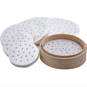 Lot de 250 feuilles de papier Dim Sum pour cuiseur à vapeur en bambou