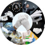 cersaty® 12 paires (24 gants) Gants en Coton Blanc,Gant Tissu Lavable élastiques Gants de Travail, pour Mains Sèches et L'eczéma