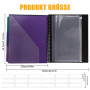 Moorstdel Porte-bloc avec rangement - Porte-bloc A4 avec 12 compartiments et 1 pochette en plastique pour documents - Organiseur