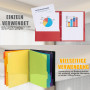 Moorstdel Porte-bloc avec rangement - Porte-bloc A4 avec 12 compartiments et 1 pochette en plastique pour documents - Organiseur