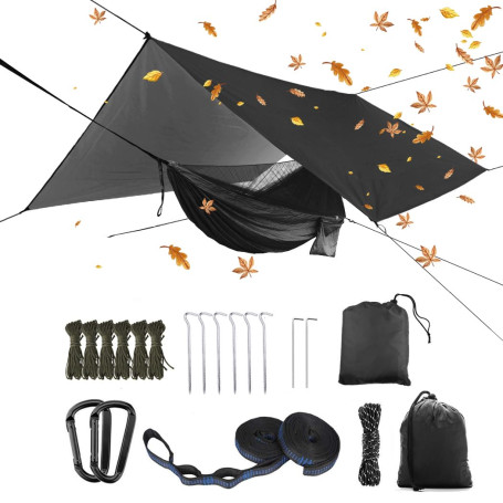 Bâche de pluie surdimensionnée et hamac de camping avec moustiquaire