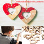 YZSZ 400 Pièces Bois de Coeur Tranches Disques en Creux Embellissement Lisse pour L'artisanat Décoration Mariage Bricolage Embel