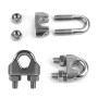 10PCS M8 Wire Rope Clamp 304 Acier Inoxydable Selle de Pince de Câble U Boulon Clip Serrage de Câble Serre Cable Inox Clip de Câ