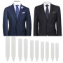 LONGHAO 10 pcs,Baleines de col de Chemise,Boutons de col,Baleines pour dol de Chemise,Clip de Coin de Chemise,Accessoires de VêT