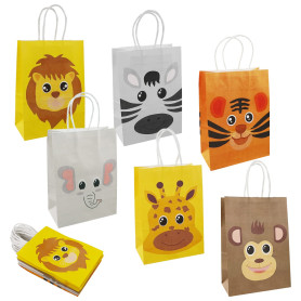 Lot de 18 sacs de fête en papier avec poignée pour enfants