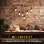 BrightArk Corde Electrique 3 Noyaux,20 M Fil électrique Tissu Cable Electrique Corde 3 x 0,75mm²Rétro Corde de chanvre tressé to