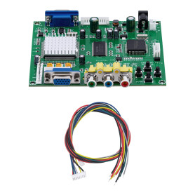 Mcbazel Jeux Arcade RGB/CGA/EGA to VGA HD Jeux Vidéo Convertisseur de Sortie pour Jeux Arcade Écran à CRT LCD PDP Projecteur