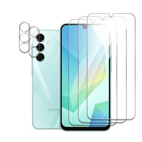 [5 Pièces] 3 Pièces Verre Trempé pour Samsung Galaxy A16 avec 2 Pièces Caméra Arrière Protecteur