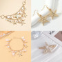XFSRG Accessoire Costume de Sirène pour Femmes avec Collier Coquillage Étoile de Mer Bracelet et Boucles dOreilles comme Bijoux 