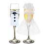 LUMOOM Lot de 4 flûtes à champagne pour mariage avec mariée et marié