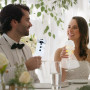 LUMOOM Lot de 4 flûtes à champagne pour mariage avec mariée et marié, décoration de bouteilles de vin, costume de mariage, décor