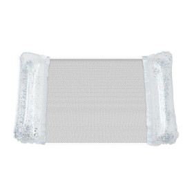 LUMOOM Matelas gonflable de piscine avec filet et paillettes - Hamac flottant - Jouet d'eau pour adultes et enfants