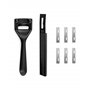 QWORK® Métal Cuir Skiver Kit avec 6 Lames de Rechange, Accessoires d'Artisanat de Cuir