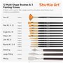 Shuttle Art 54 Pièces Kit Peinture Acrylique avec 30 Tubes Peinture Acrylique (12ml), Chevalet Peinture, Pinceaux Peinture, Toil