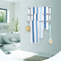 HONPHIER® Porte Serviette Chromé étagère Serviette Porte-Serviettes en Acier Inoxydable étagère Serviette Salle de Bain Porte Se