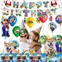 Décoration d'anniversaire pour enfants ballons, Ensemble de 56 pièces sur le thème des jeux, Comprenant bannière, Décorations po