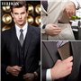 TEEHON Portefeuille Homme en Cuir avec Blocage RFID, 12 Emplacements pour Cartes, 1 ID & Photo Window, Sac à Monnaie, 2 Comparti
