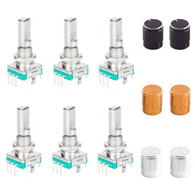 Youmile 6 pièces EC11 interrupteur de Code encodeur rotatif 5 broches 20mm interrupteur à bouton poussoir de potentiomètre numér