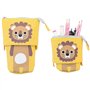 Damaiyyy Trousse à Crayon Lion Toile Zipper Crayon Stylo Cas Porte-Stylo Cosmétique Maquillage Sac Ensemble pour papeteriedes Co