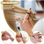 TRKETK 16 Pièces Outil de Séparation des Doigts de Cheveux Distributeur d'Aides au Tricotage en Anneaux de Tressage en Métal pou