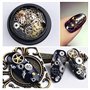 Vasana Lot de 2 boîtes de 200 à 300 pièces Motif mixte ultra fin 3D en métal Steampunk Gears Charms DIY Pendentifs horloge roue 